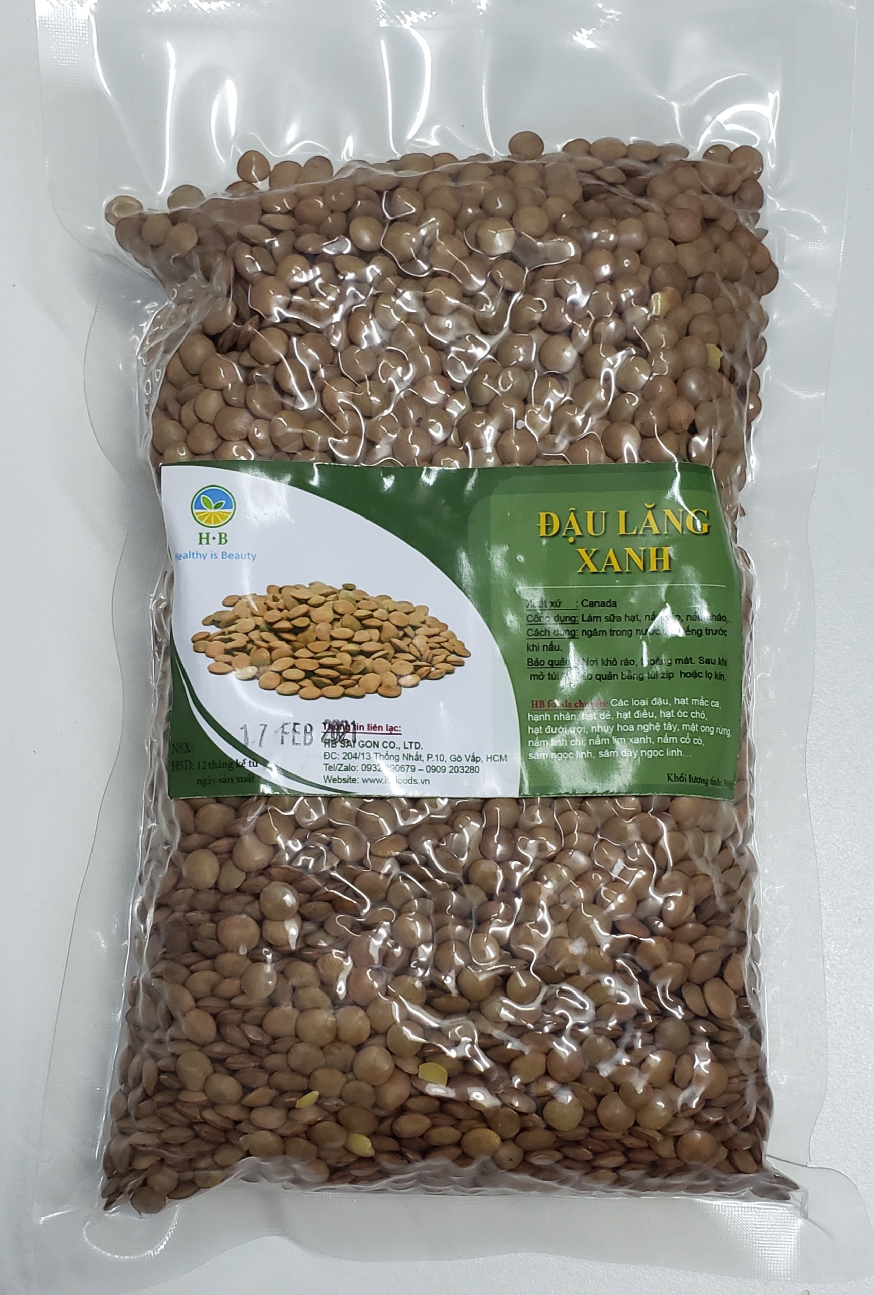 [HCM]Đậu Lăng Xanh (Green Lentils) - Canada. 500g