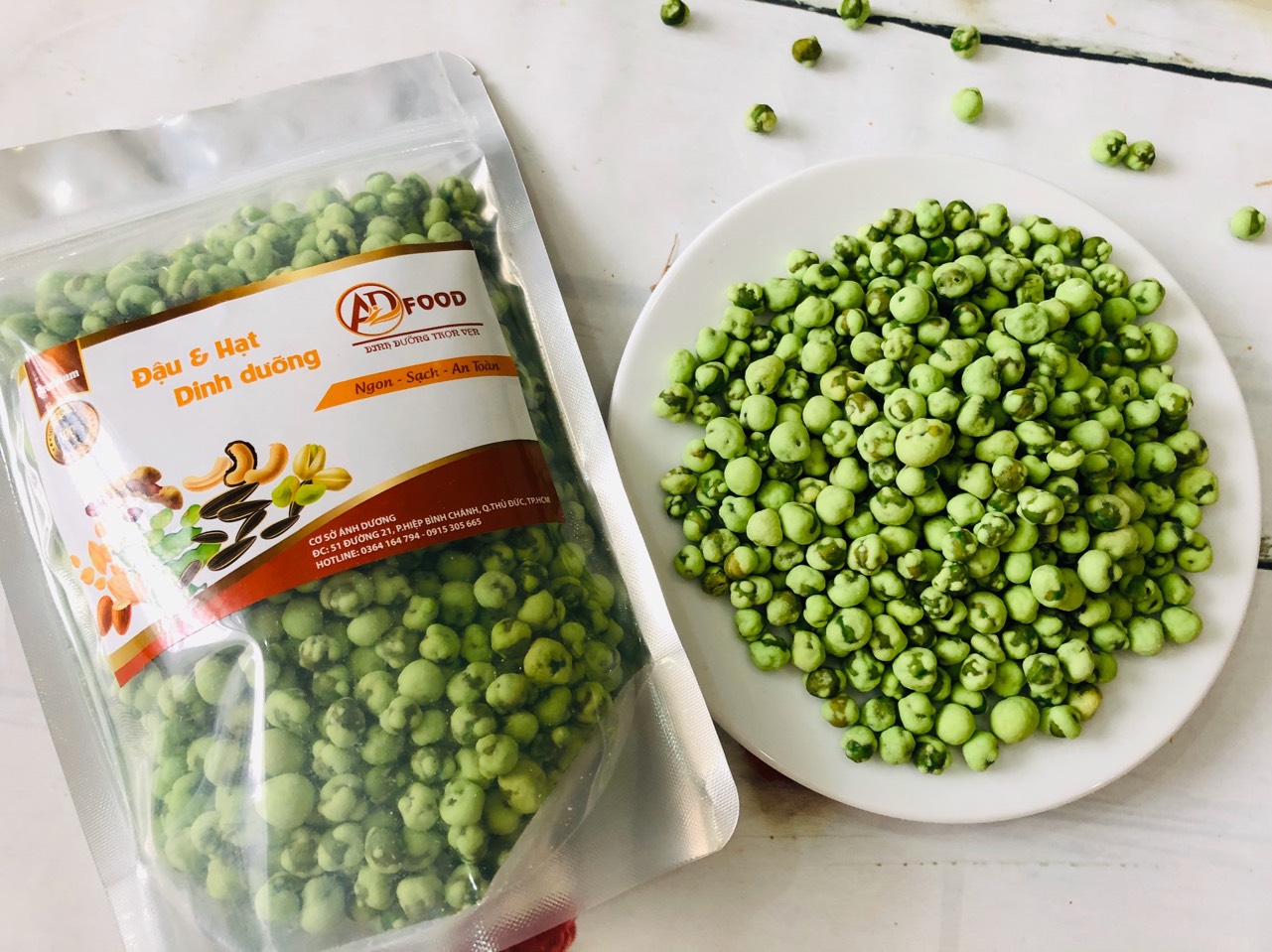 1kg đậu hà lan sấy vị wasabi