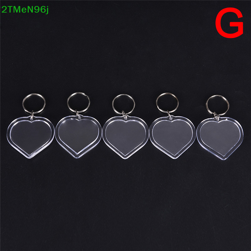2TMeN96j 5 chiếc móc chìa khóa khung ảnh chèn trống trong suốt móc chìa khóa quà Tặng tự làm