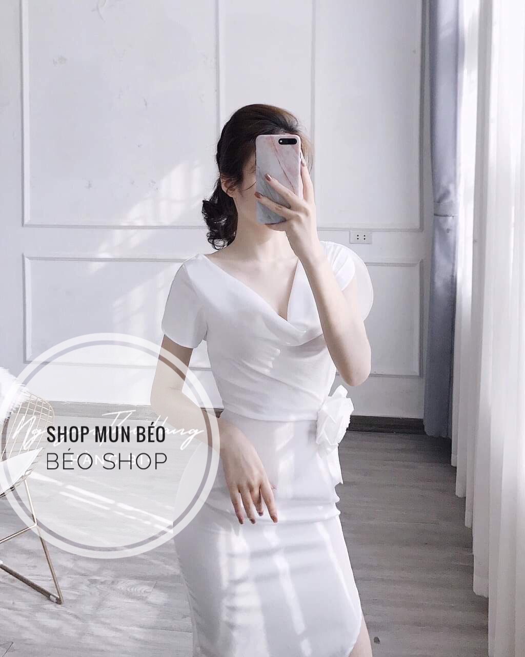 VÁY ĐẦM BODY TRỄ NGỰC EO ĐÍNH HOA CAO CẤP