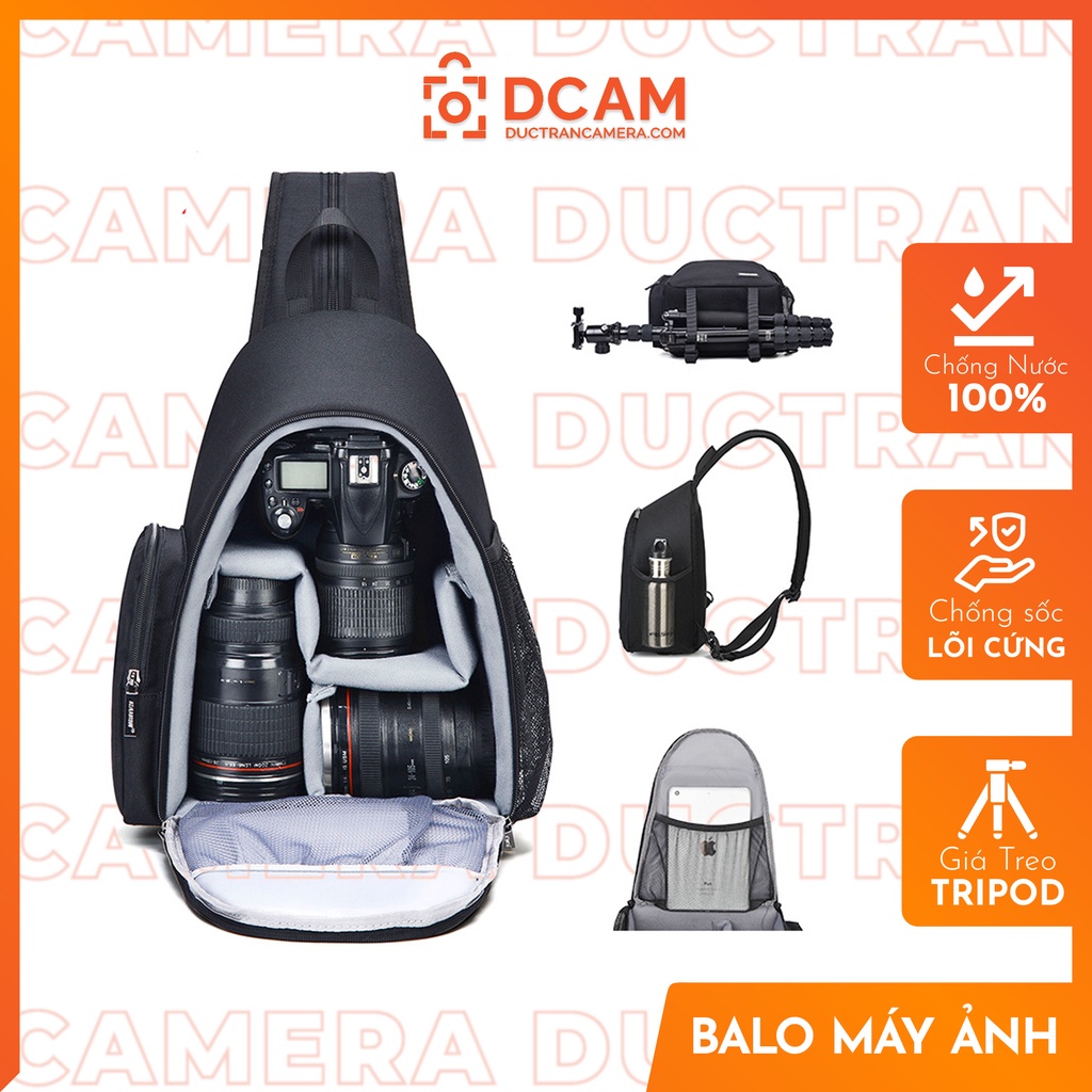 Túi Balo máy ảnh 2 trong 1 form cứng nhỏ gọn chống nước - Caden MINI CB07