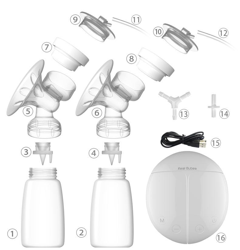 Máy hút sữa điện đôi Real Bubee ( có chế độ massage kích sữa)