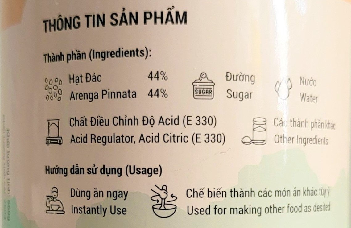 [Hộp 560g] HẠT ĐÁC ĐƯỜNG PHÈN [VN] FARMER Arenga Pinnata