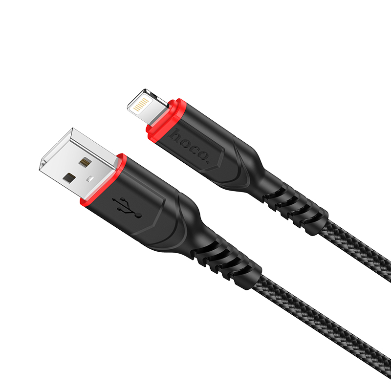 Cáp sạc HOCO X59 USB to Lightning sạc nhanh 2.4A dành cho iPhone/iPad dây bọc dù chống gãy gập siêu bền dài 1m