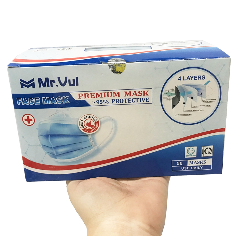 Khẩu Trang Y Tế 4 Lớp Mr.Vui - 01 (50Cái/Hộp)