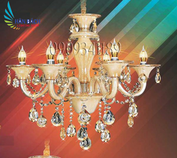 [HCM]ĐÈN CHÙM NẾN PHA LÊ HIỆN ĐẠI - ĐÈN CHÙM PHÒNG KHÁCH - ĐÈN GẮN TRẦN