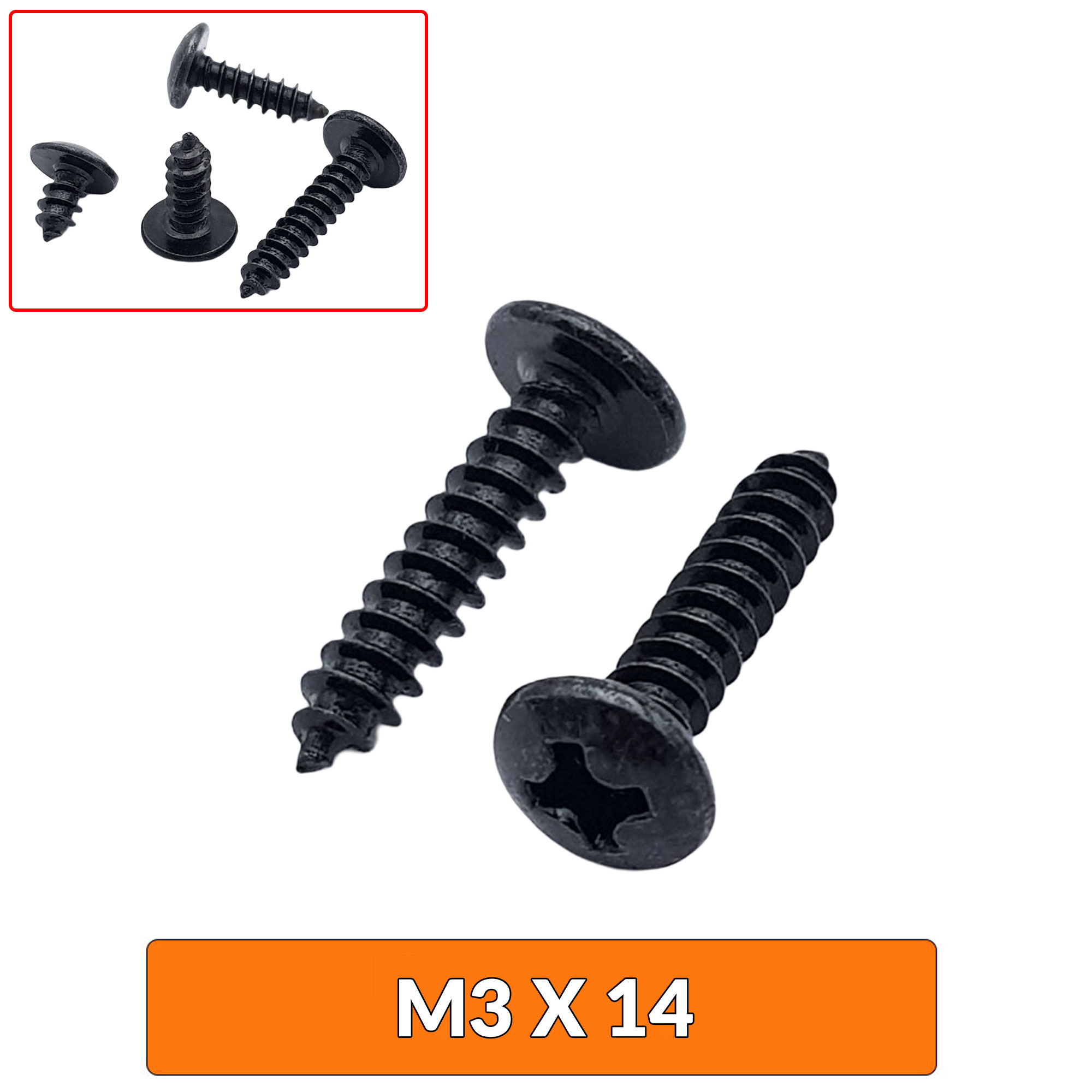 Vít nhọn M3 có mũ màu đen