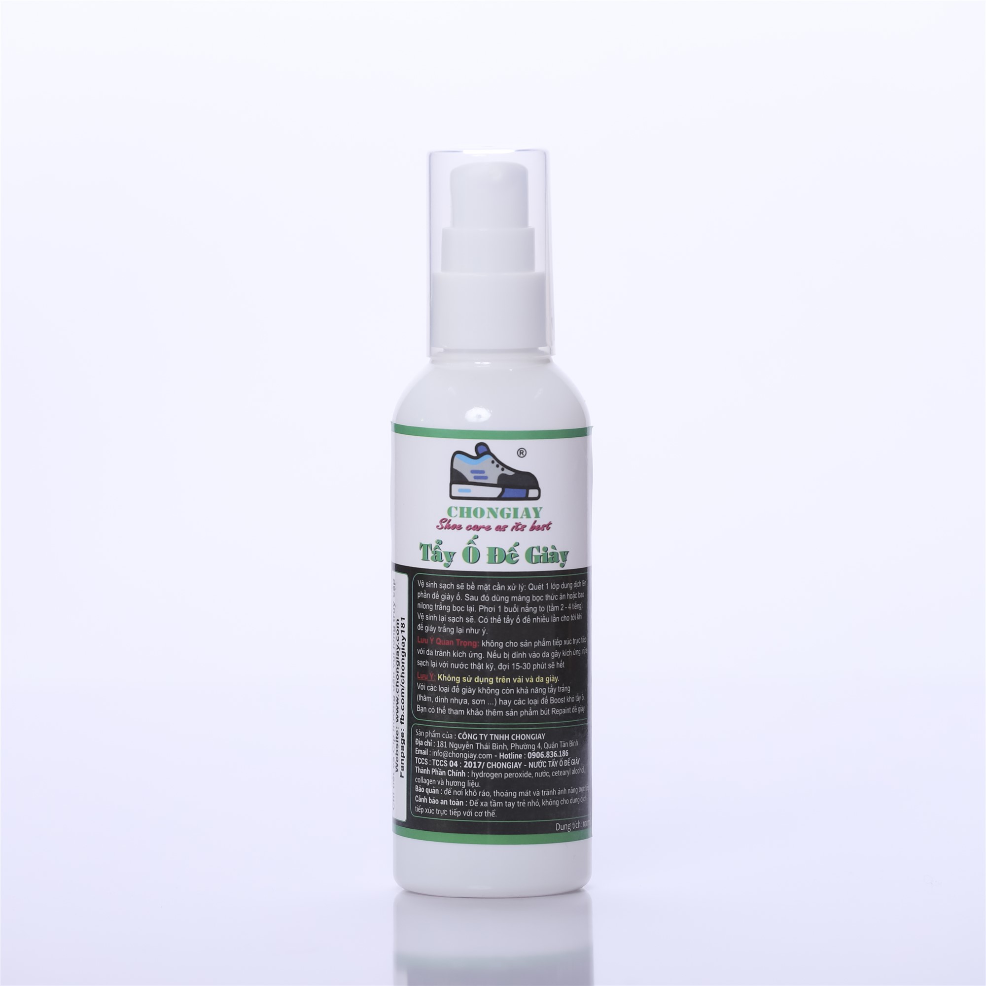 Tẩy Ố Đế Giày Cao Su Và Các Chi Tiết Giày Cao Su CHONGIAY 100ml