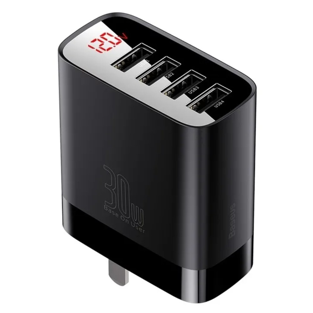 Sạc 4 cổng USB 30w BASEUS Mirror Lake Digital (CN)