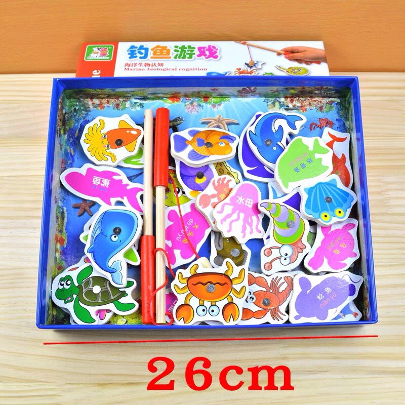 [HOTSALE]Đồ Chơi Câu Cá Gỗ 32 Con Bằng Nam Châm Cho Bé (Có Video)