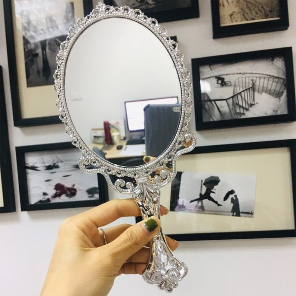 [HCM]Gương cầm tay công chúa oval Hàn Quốc nhựa ép cao cấp chống bong tróc bay màu giá rẻ