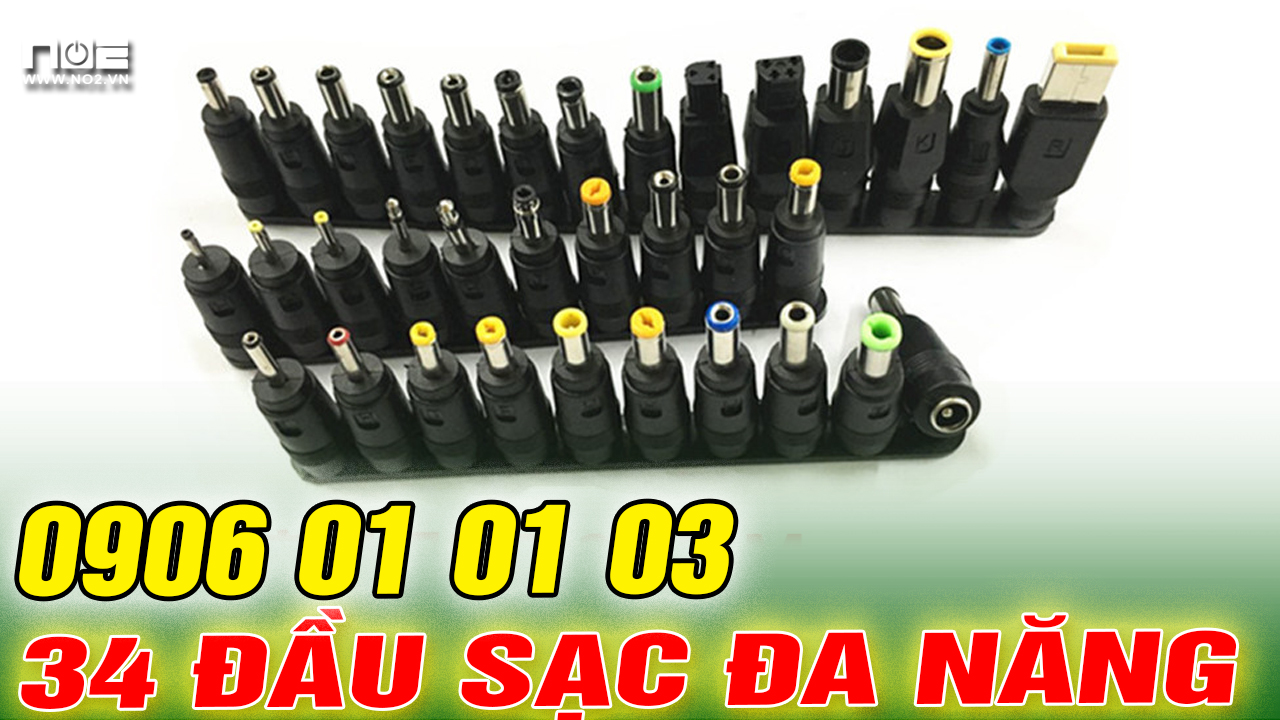 Bộ 34 đầu sạc Cho Máy Cấp Nguồn Đa Năng