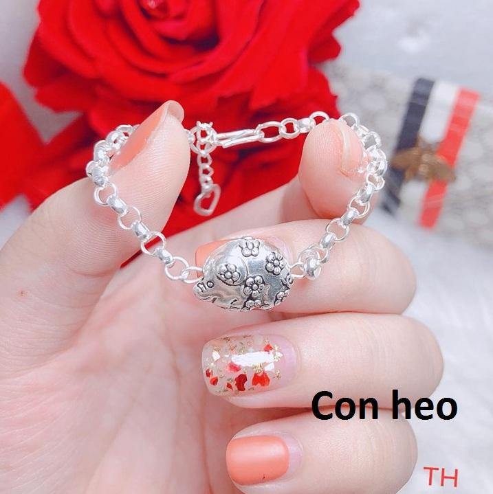 Lắc tay bạc trẻ em 12 con giáp ms100