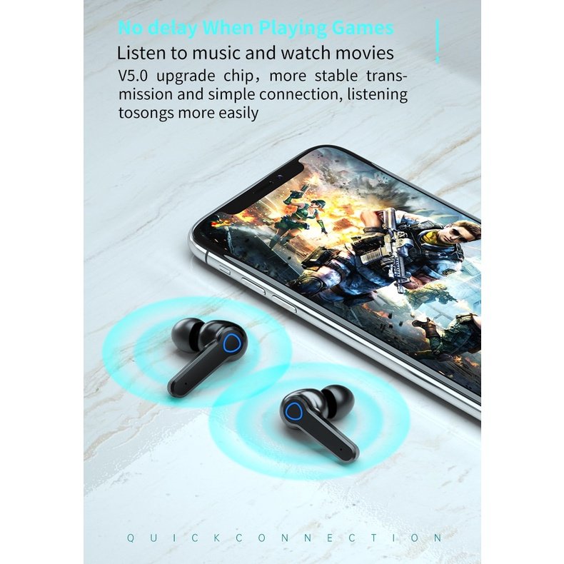 Tai Nghe Không dây Bluetooth Cảm Biến Vân Tay M10 - Công Nghệ Bluetooth 5.0 Nghe Nhạc Cực Chất - Bảo Hành Lỗi 1 Đổi 1