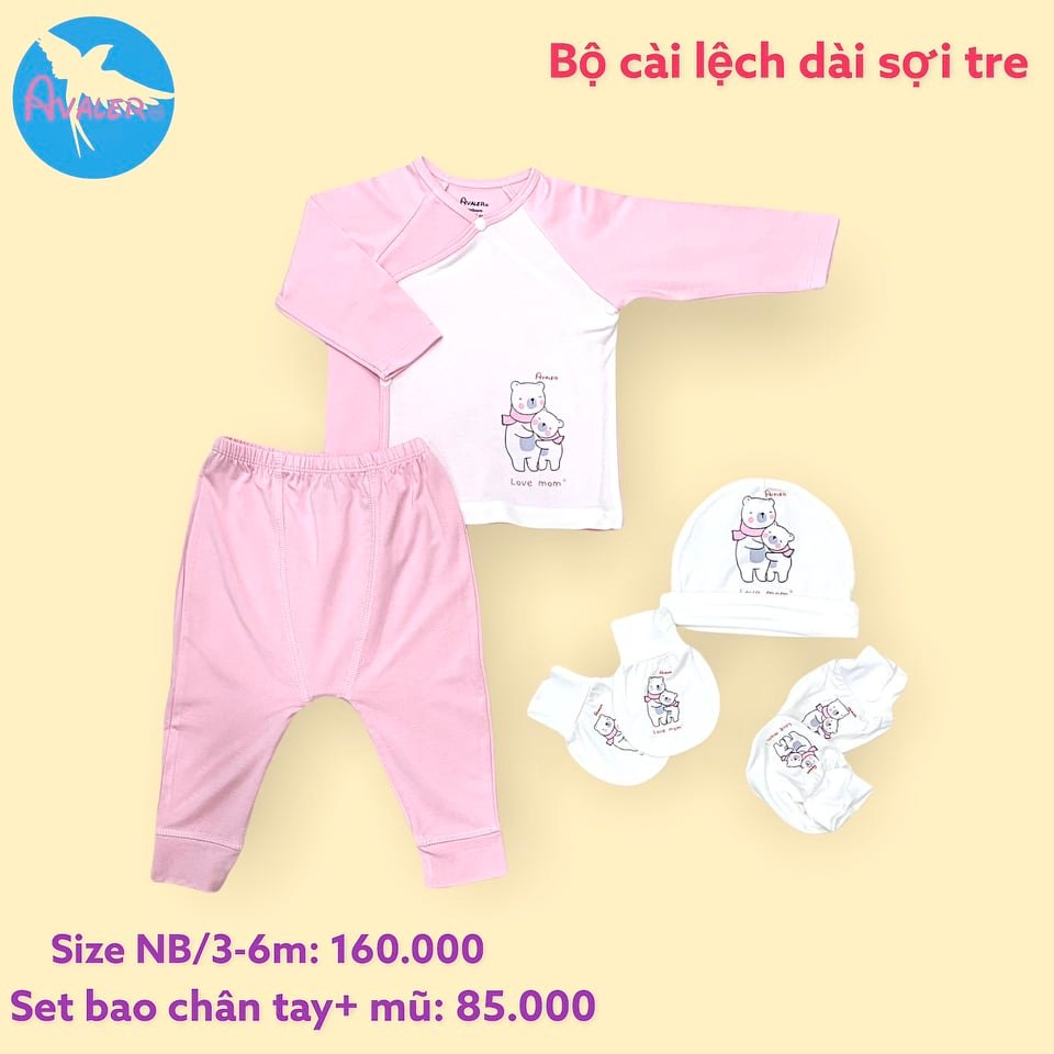 Avaler_ Bộ sơ sinh Avaler sợi tre siêu đẹp cho bé