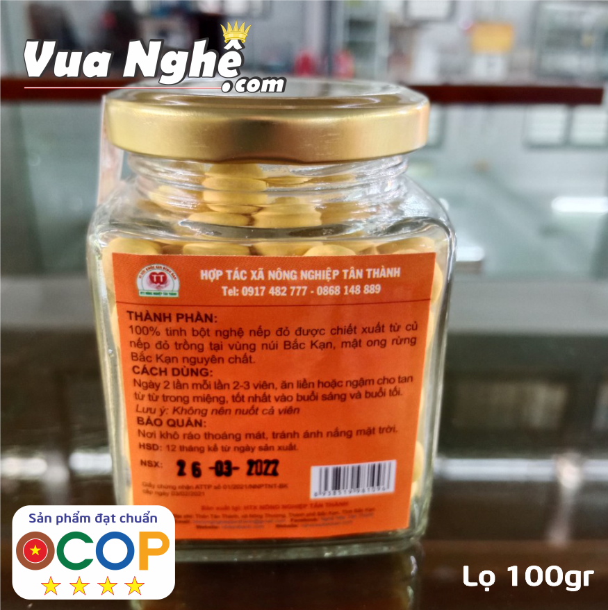 [LỌ DÙNG THỬ] Viên Tinh nghệ đỏ mật ong 20G