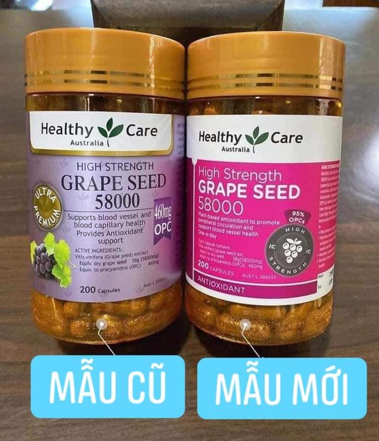 (Đủ bill) Tinh chất hạt nho Healthy Care Grape Seed 58000 _ 200v