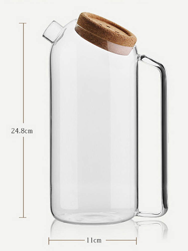 Bình thủy tinh Borosilicate nắp gỗ hình nút áo