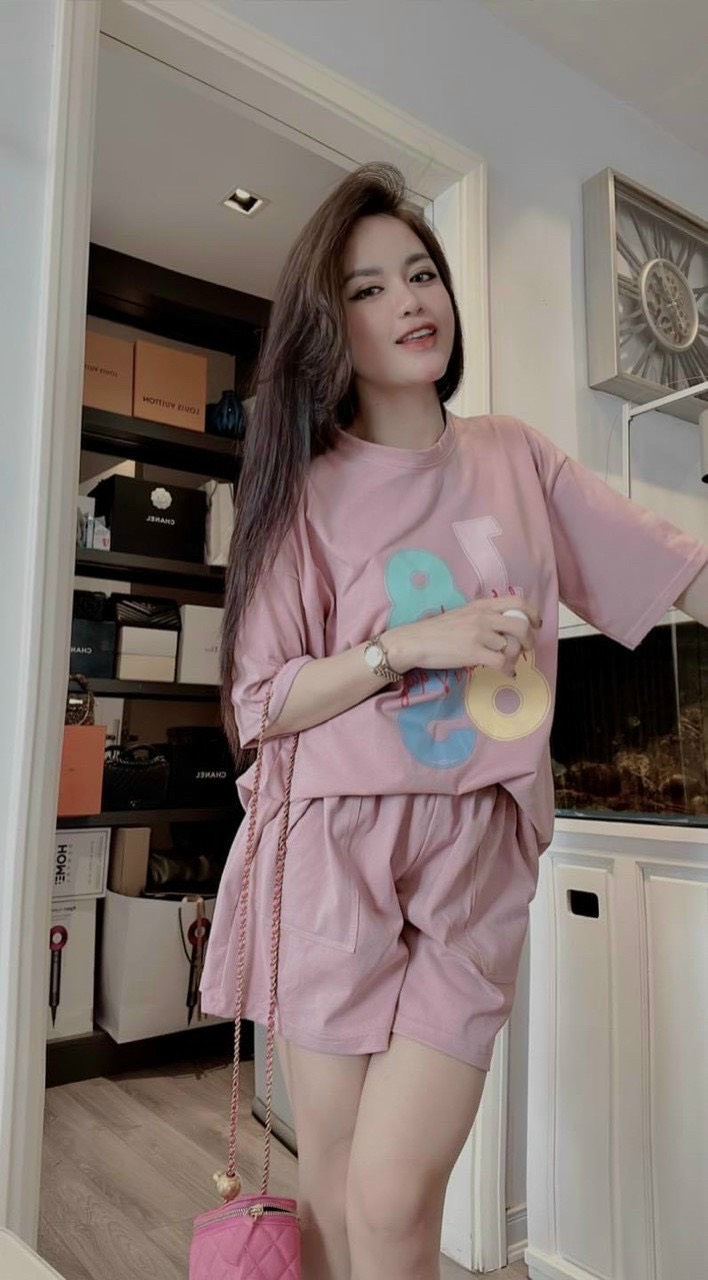 Sét bộ hàn quốc, đồ bộ mặc nhà, đồ bộ nam nữ in số 1885 vải thun cotton cute phô mai que siêu đẹp. tp88