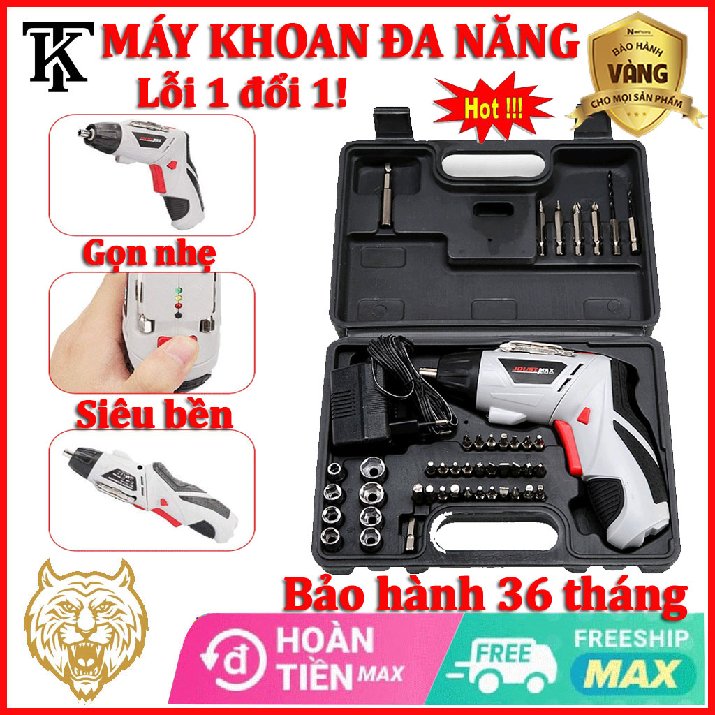 Bộ máy khoan và vặn ốc vít đa năng có sạc tích điện Joust Max Khoan băn vit không dây - dùng pin 4.8V máy khoan bắn vit máy khoan cầm tay may khoan pin, giá rẻ