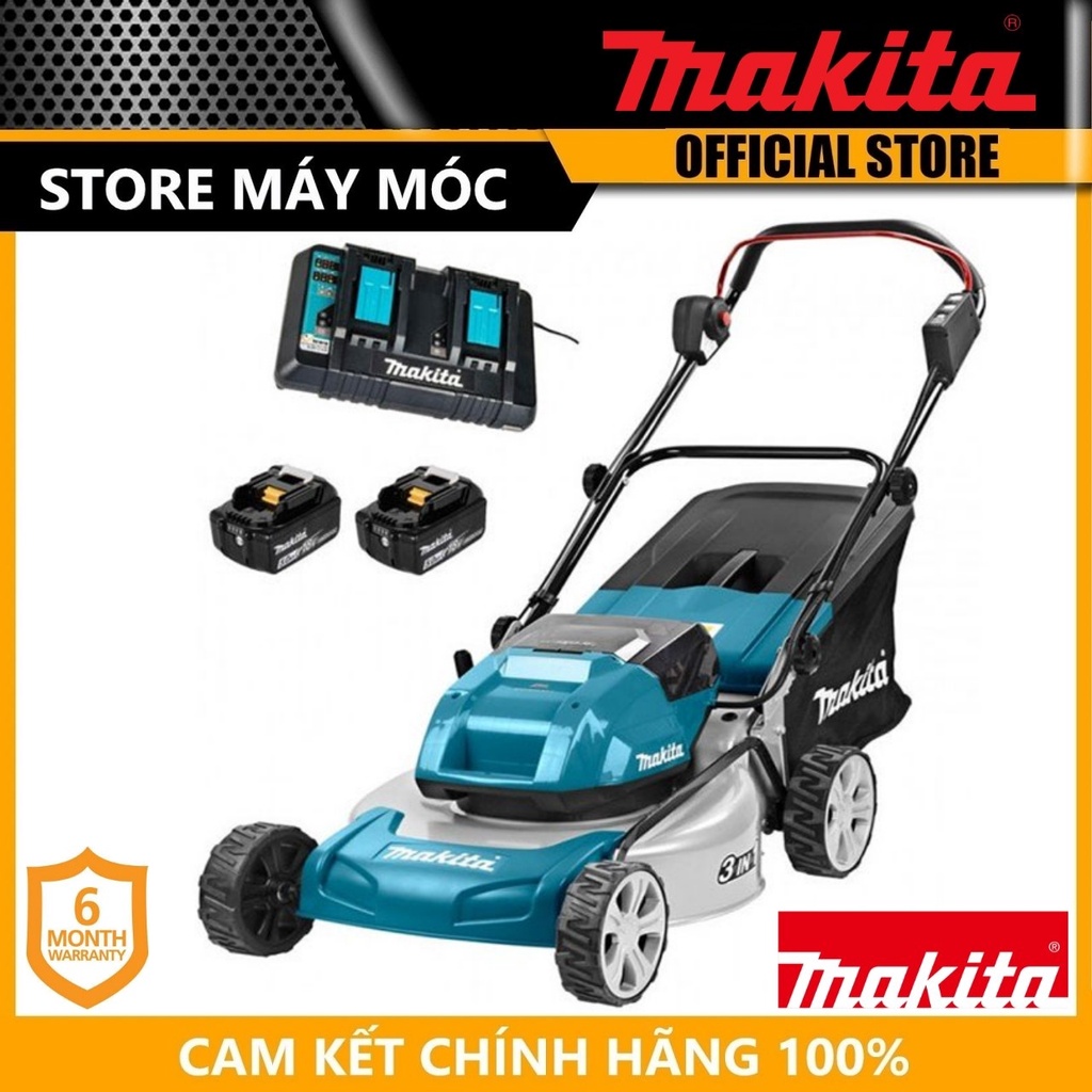 Máy cắt cỏ đẩy 2 pin 18v makita dlm460pt2