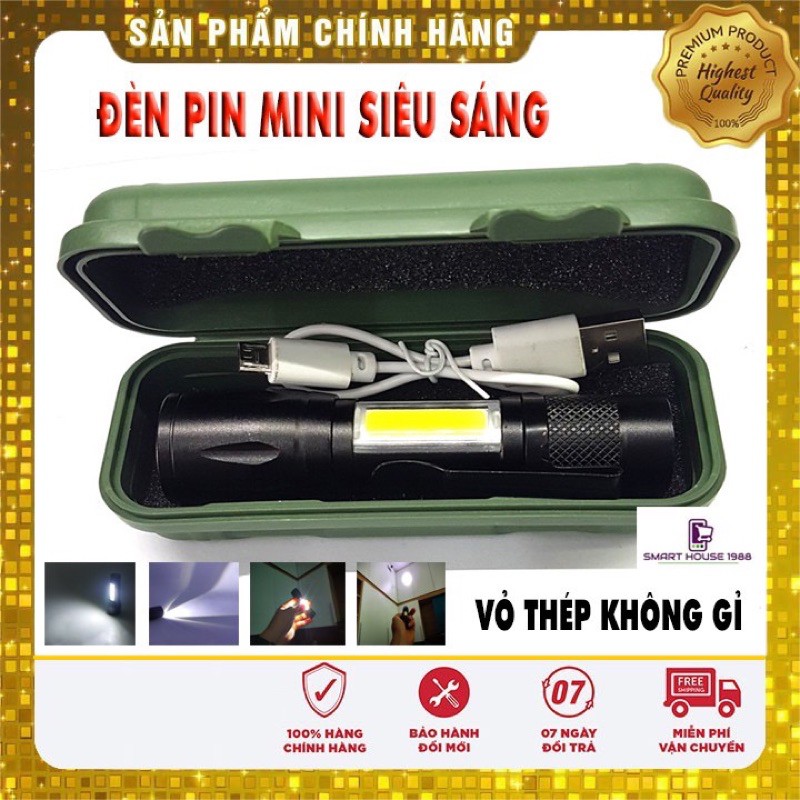 Đèn Pin MINI NHỏ Siêu Sáng Cao Cấp Có Zoom
