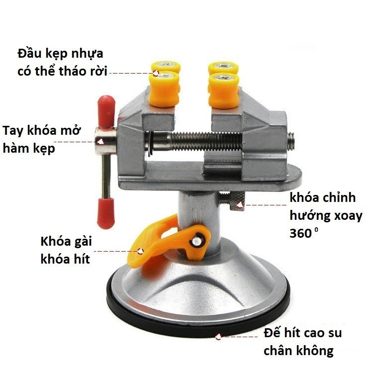 Eto mâm xoay 360 độ hít bàn kẹp độ mở 30mm để kẹp giữ