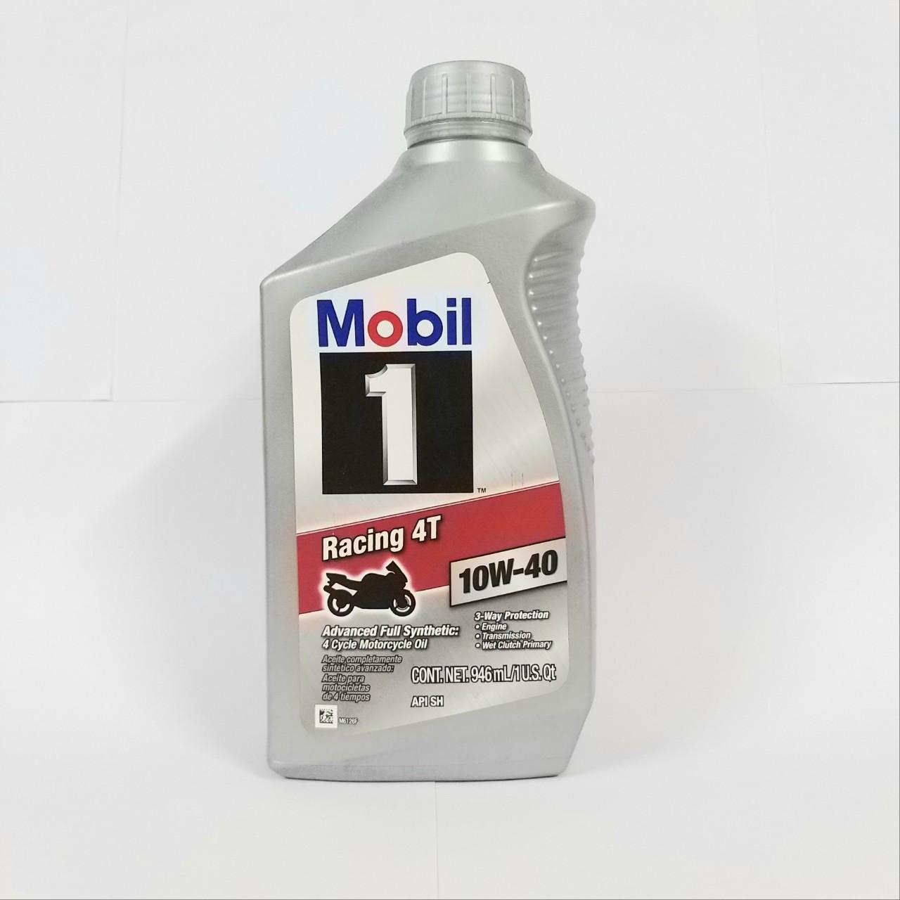 Nhớt tổng hợp cao cấp xe máy, mô tô PKL Mobil 1 Racing 4T 10W40 1L (nhập khẩu USA)