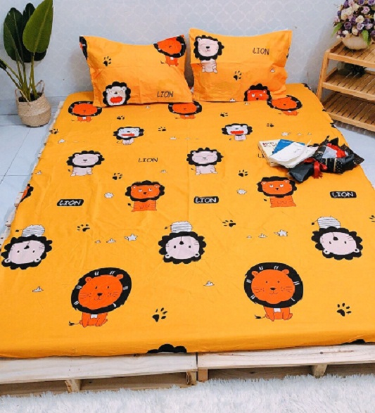 Bộ Ga Kèm 2 Áo Gối Cotton - Đủ Size