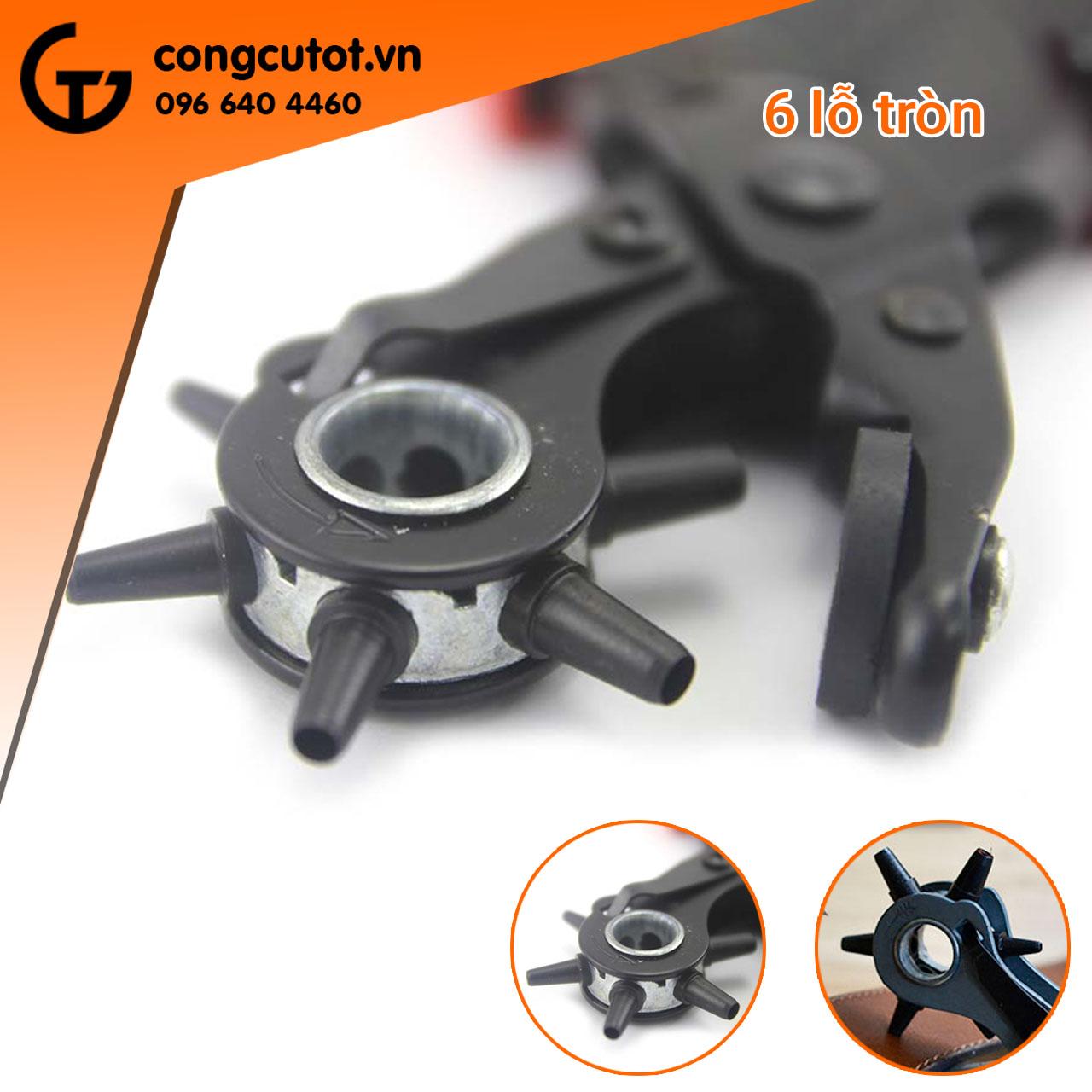 Kìm bấm lỗ dây lưng 6 lỗ tròn
