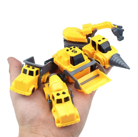 BỘ 5 XE CÔNG TRÌNH LẮP RÁP THÀNH ROBOT [ĐỒ CHƠI TRẺ EM]