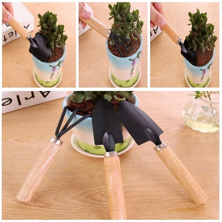 CUỐC XẺNG LÀM VƯỜN MINI CÁN GỖ 10CM BỘ 3 CÂY - DIY616