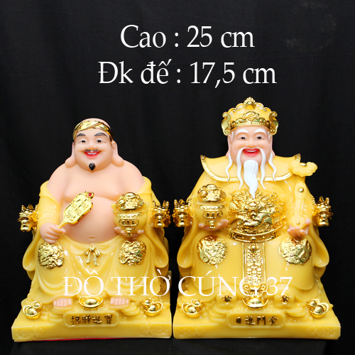 [ CAO 25 CM ] THẦN TÀI THỔ ĐỊA PHÚ QUÝ - MÀU VÀNG [ COMPOSITE + BỘT ĐÁ  ]