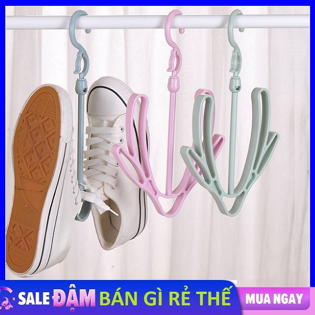 Móc phơi giày dép đa năng / móc treo phơi giày dép, quần áo xoay 360 độ/ giá treo đồ thông minh