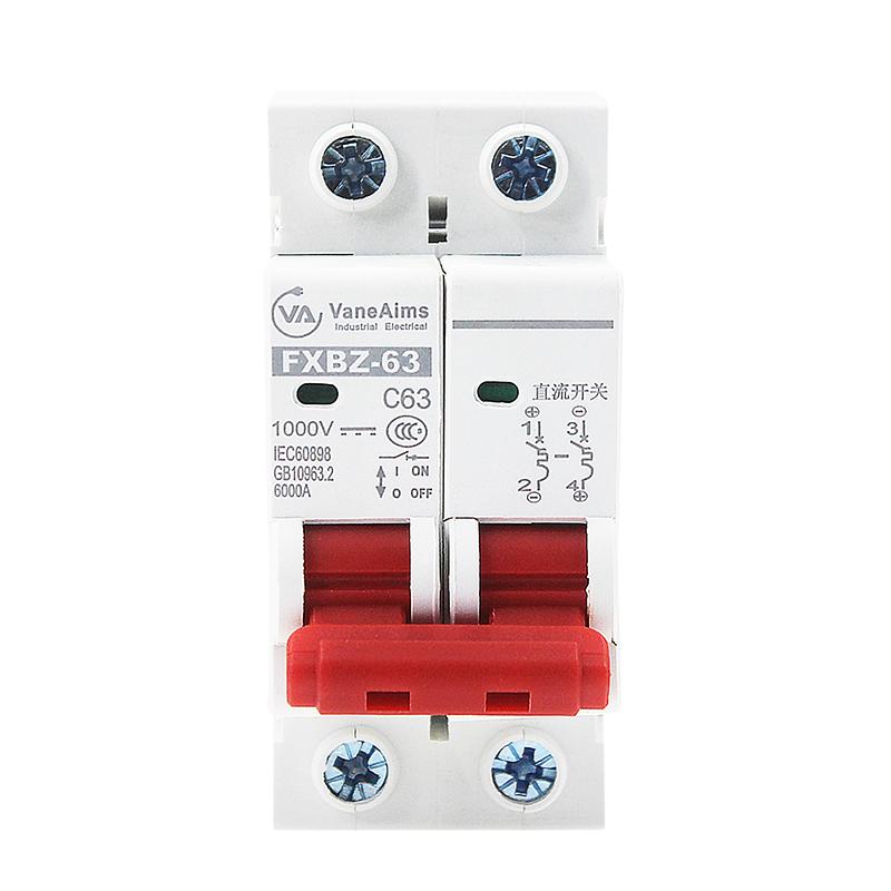 Aptomat 1 chiều 2P 1000V 25A/40A/63A VaneAims CB 1 chiều bộ ngắt mạch 1 chiều bảo vệ quang điện át 1 chiều cầu dao 1 chiều