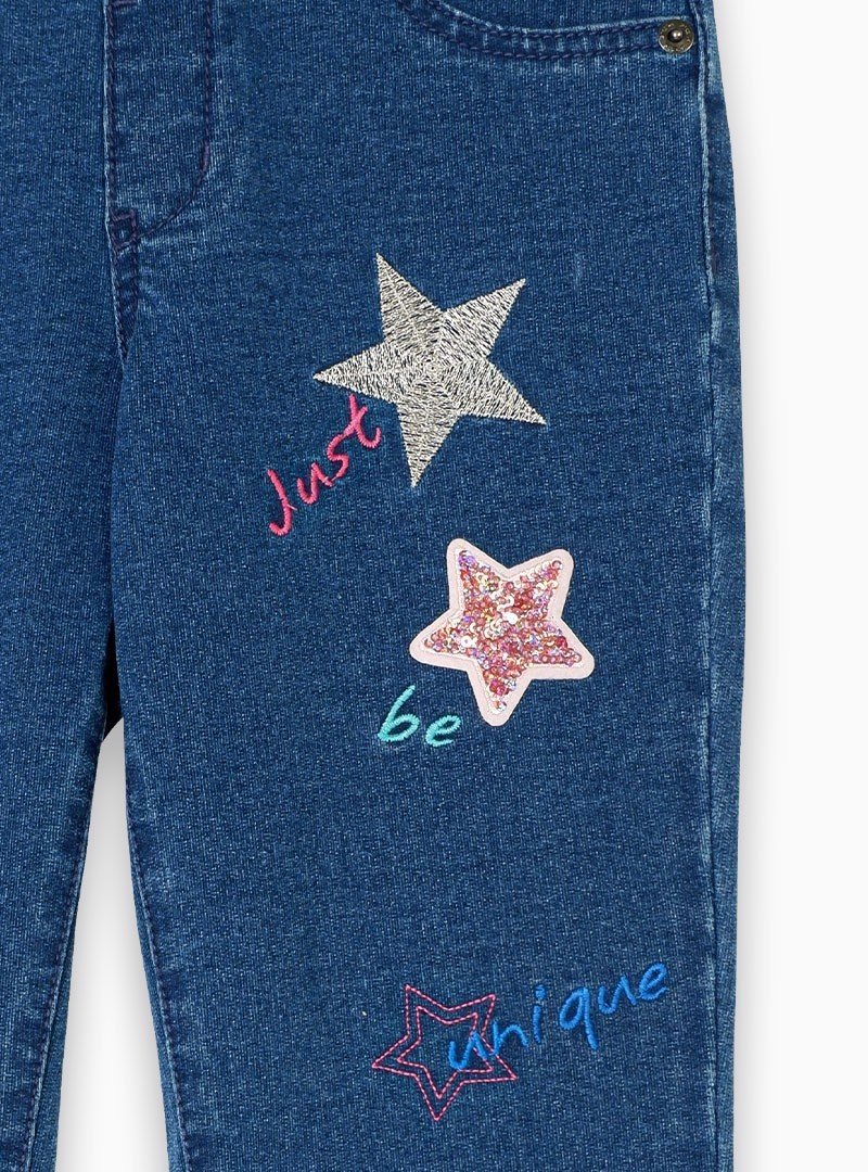 Quần dài bé gái - MDK Pull-On Denim Sparkle Stars