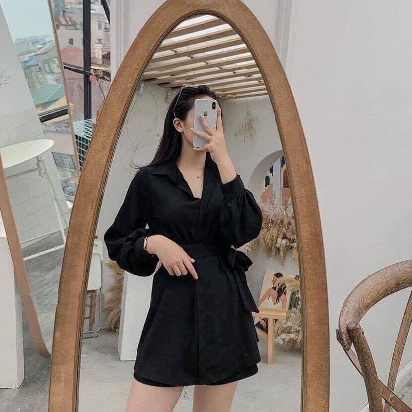 Sét bộ áo sơ mi from dài kèm quần short-MTB#set bộ