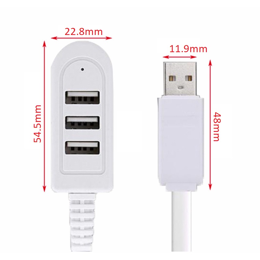 HUB, bộ chia 3 cổng sạc USB 3.0 cho điện thoại/máy tính/Notebook