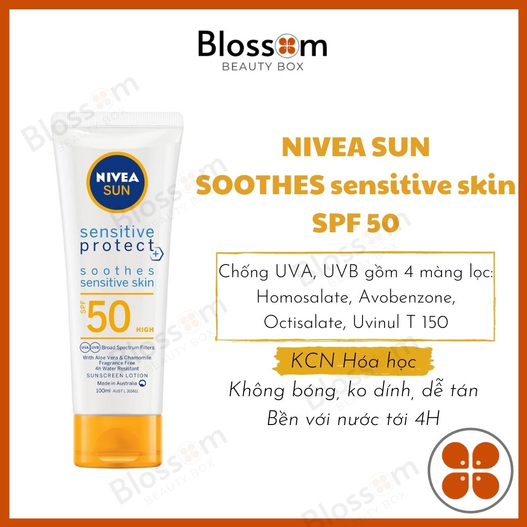 [Blossom] Kem chống nắng NIVEA Shine Control/ Soothes Sensitive