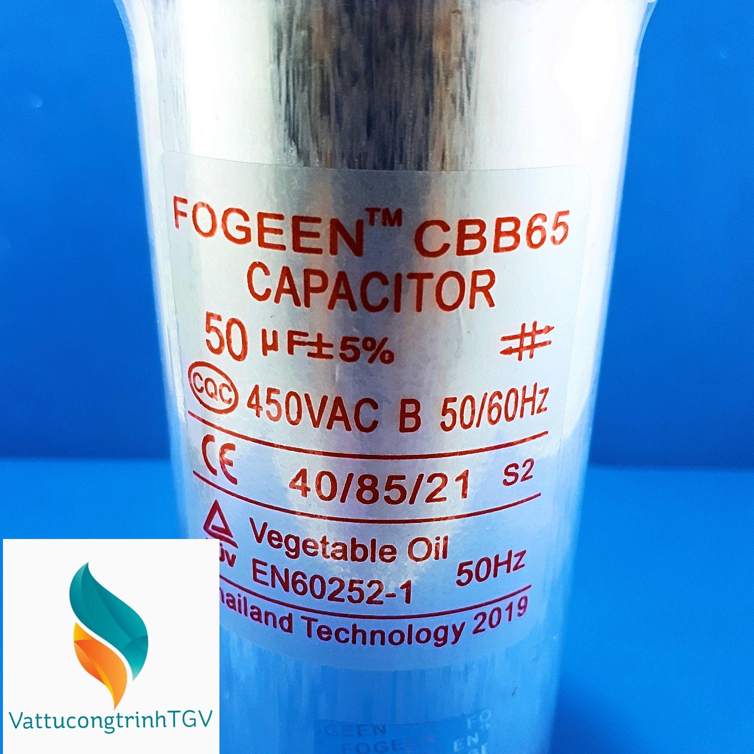 Tụ điều hòa 2 chân FOGEEN CBB65 50uF+5%