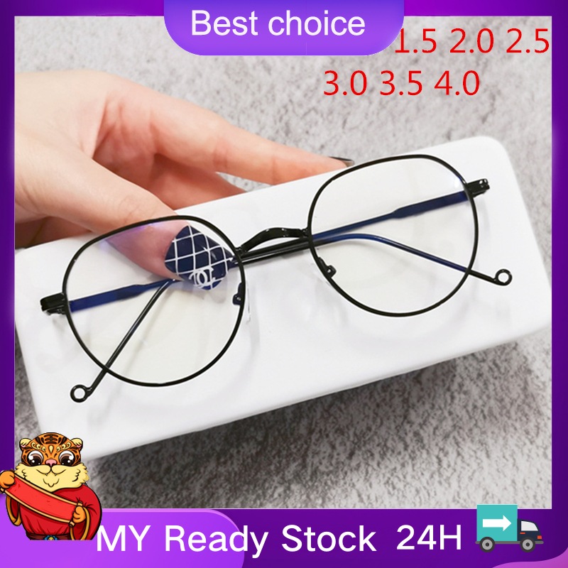 Giá bán 🔥Hộp đựng kính miễn phí🔥 Vintage Finished Myopia Glasses Women Men Metal Round Eyeglasses Prescription Short Sighted Lens -1.0 1.5 2.0 2.5 4.0
