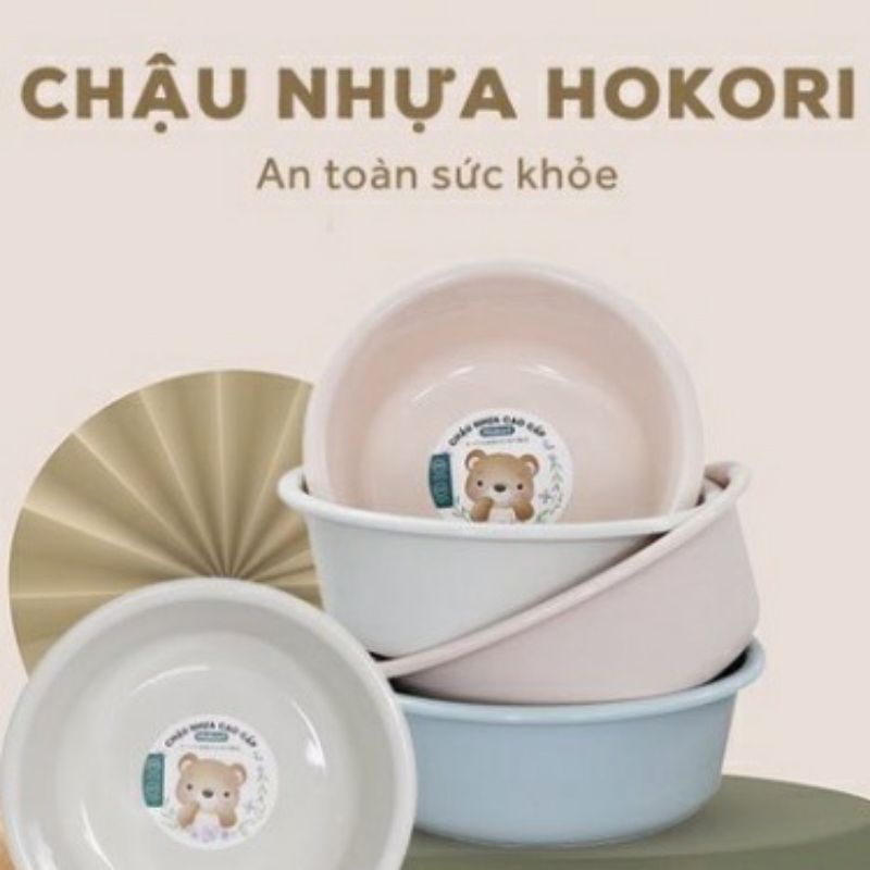 Thau, chậu rửa mặt sơ sinh cho bé Hokori, nhựa Việt nhật SIZE TO