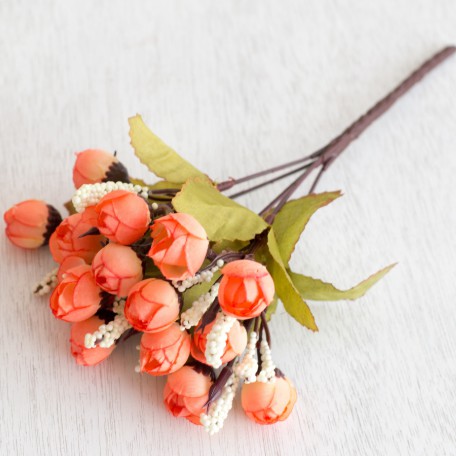 CHÙM HOA HỒNG TRÀ BI GIẢ LỤA LIZ5