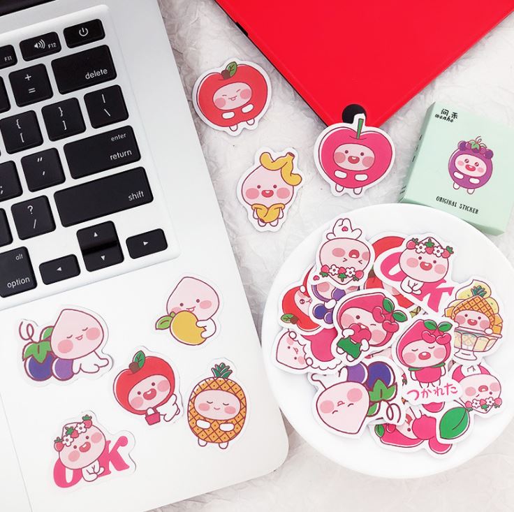 Bộ 45 Sticker bé hoa quả E108