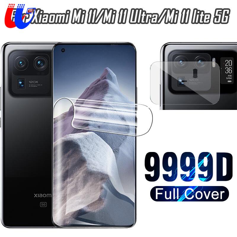 For Xiaomi Mi 11 Ultra 2021 2 In 1 Full Cover Hydrogel Film For Xiaomi Mi 11 lite 5g mi 11ultra Camera Lens Protection Film Full Screen Lens Film For Xiaomi 11 Ultra lite Soft Glass Ultra thin Film