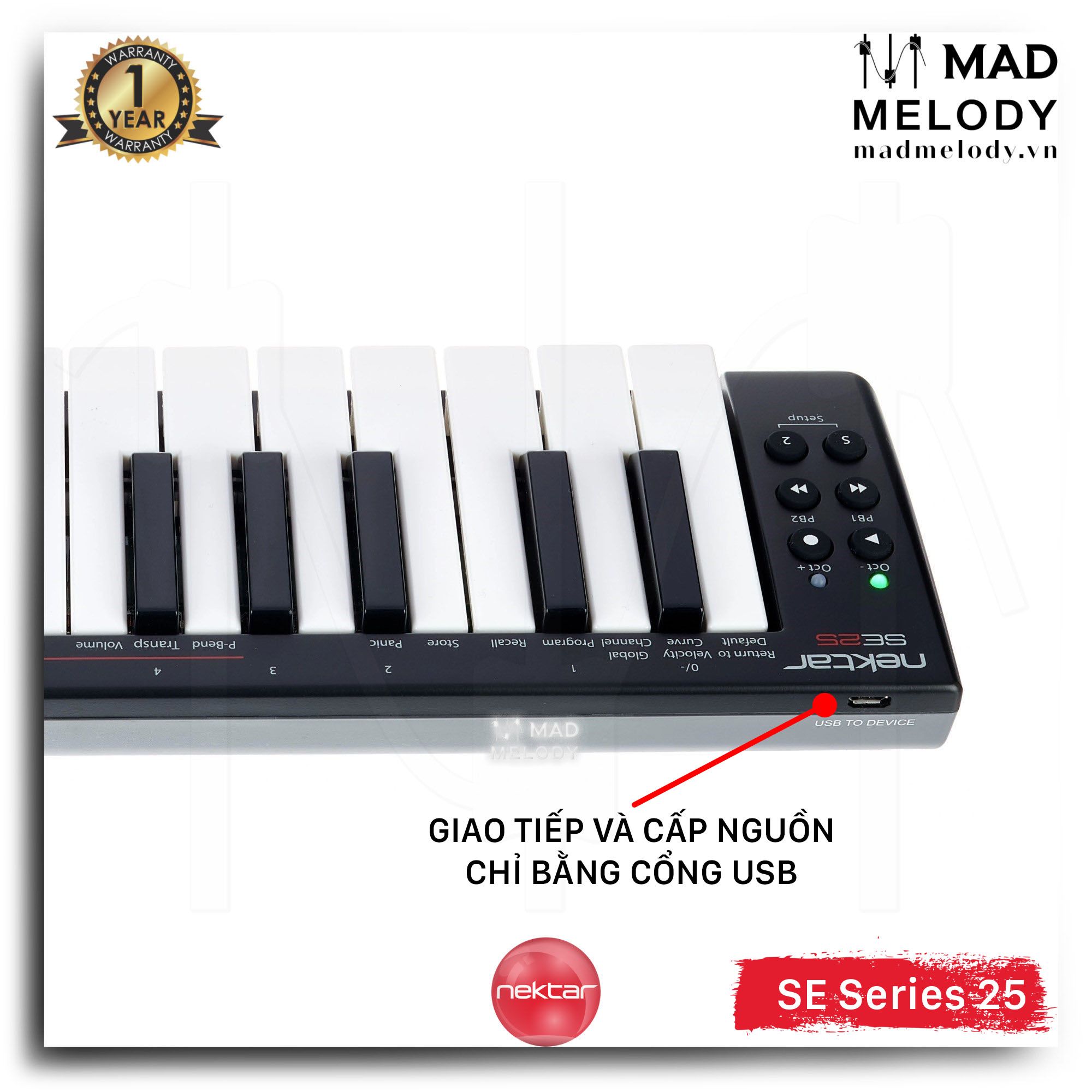 Nektar SE25 25-Key Mini USB MIDI Keyboard Controller (Đàn soạn nhạc mini 25 phím, Brand New)