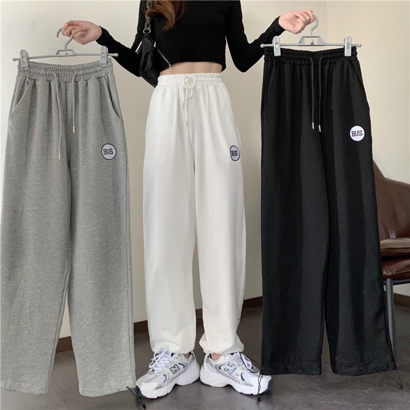 Quần Jogger thêu chữ Bus ba màu cực dễ mix đồ