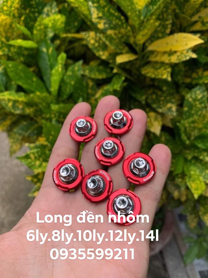 long đền nhôm đỏ kitaco 6,8,10,12,14ly giá 1 con
