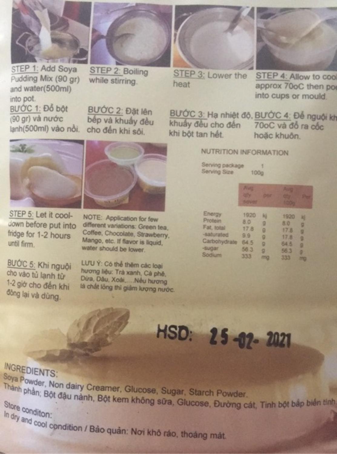 Bột tàu hũ Singapore gói 450 gam