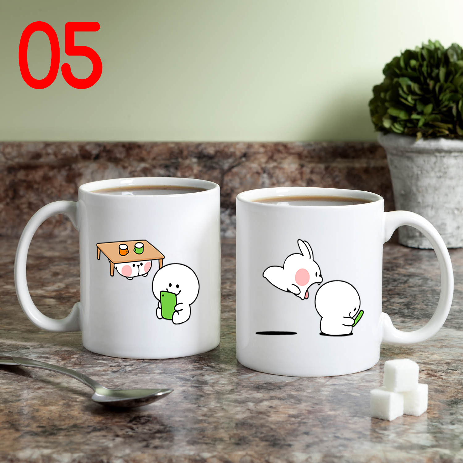 Ly Sứ Cặp Đôi Thỏ Dễ Thương